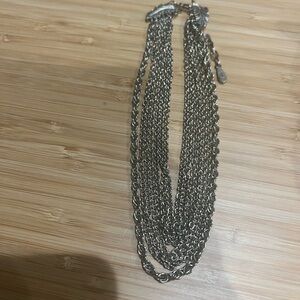 Multi-Layer Chain Choker Necklace – Gold / Light Bronze Tone Statement Piece